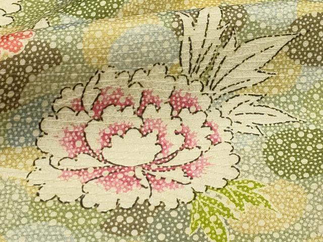 平和屋着物■上質な小紋 枝花文 正絹 逸品 AABG8339sx