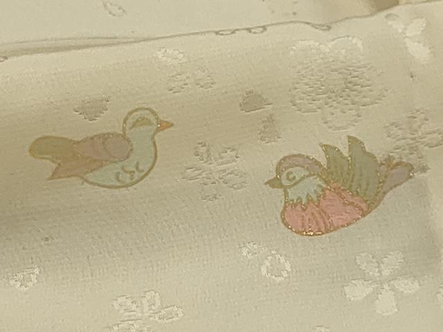 平和屋着物■長襦袢 無双仕立て 鴛鴦文 正絹 逸品 AABG8347sx
