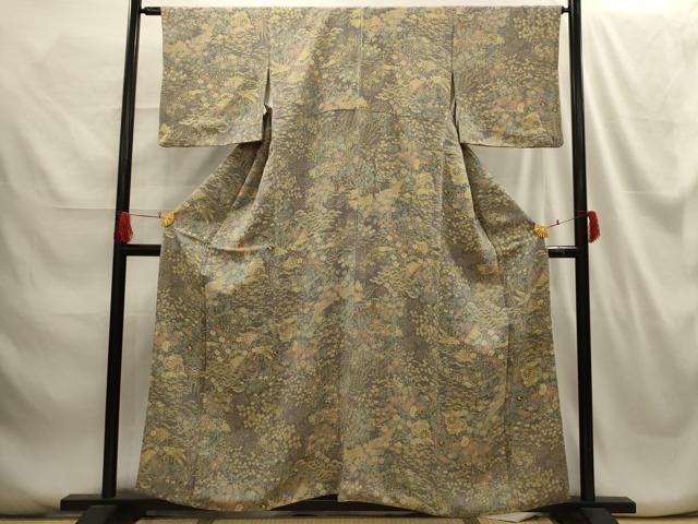 平和屋着物■上質な小紋　松竹梅吉祥文様　鬼しぼ縮緬　正絹　逸品　AABI6376st 平和屋着物□上質な小紋 松竹梅吉祥文様 鬼しぼ縮緬 正絹 逸品