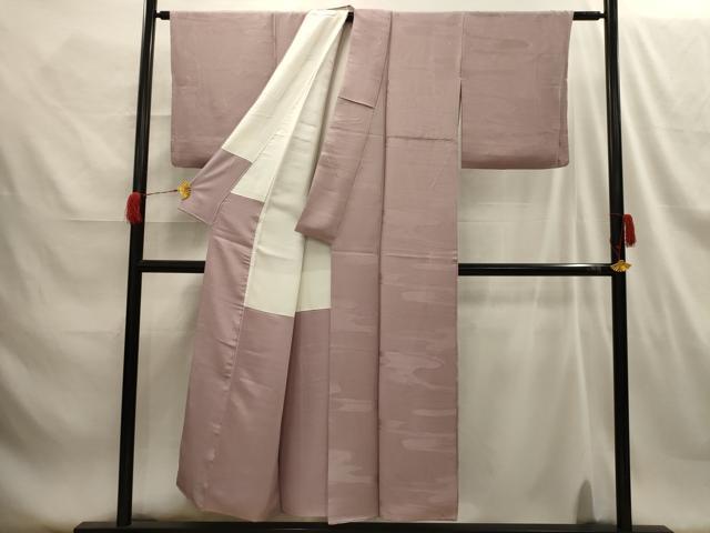 平和屋着物■上質な色無地 霞地紋 胡桃染色 正絹 逸品 AABG8365sx