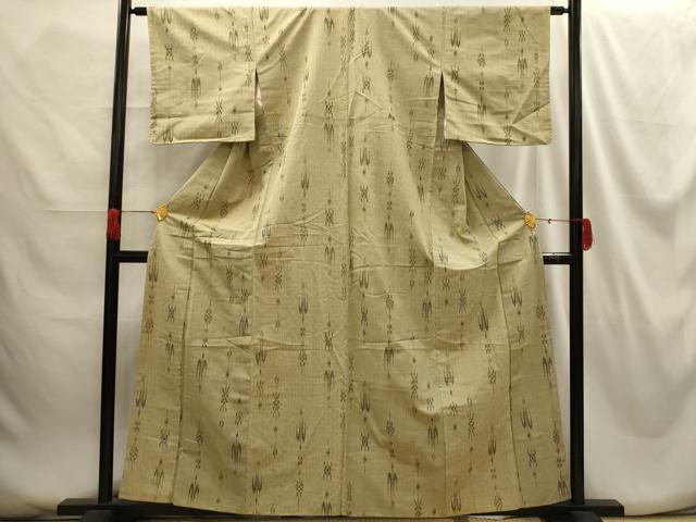 平和屋着物■上質な紬 絣柄 正絹 逸品 AABG8373sx