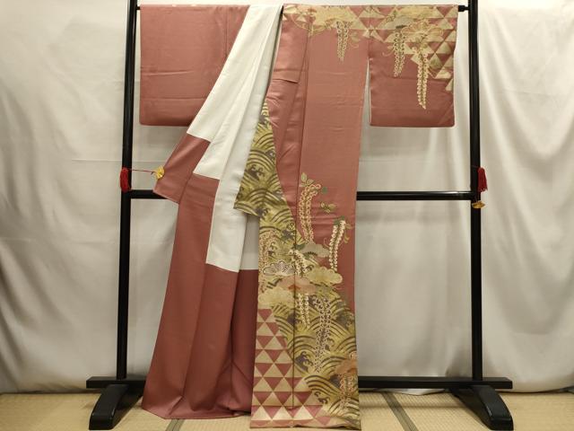 平和屋着物■訪問着 作家物 立波松花文 金彩 正絹 逸品 AABG8395sx
