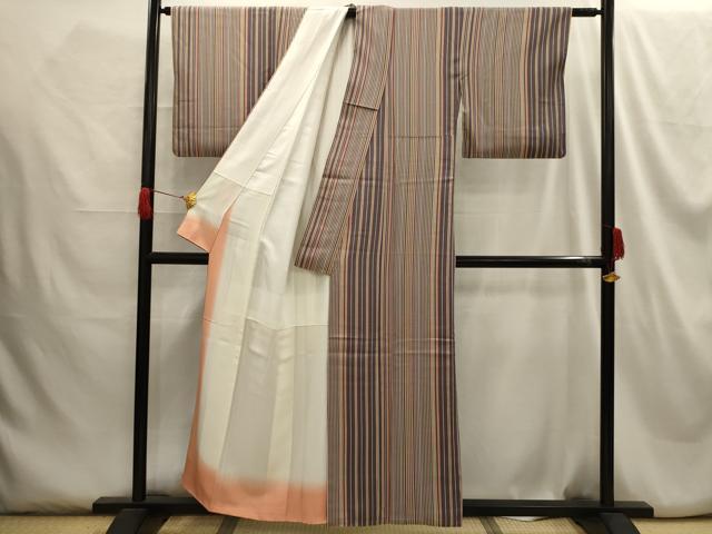平和屋着物■上質な小紋 間道 正絹 逸品 AABG8396sx