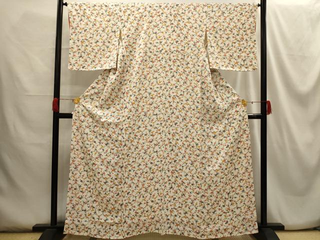 平和屋着物■上質な小紋 亀甲梅文 正絹 逸品 AABG8398sx
