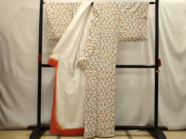 平和屋着物■上質な小紋 亀甲梅文 正絹 逸品 AABG8398sx