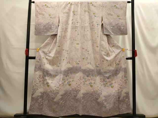 平和屋着物■訪問着 松竹梅風景文 暈し染め 正絹 逸品 AABG8400sx