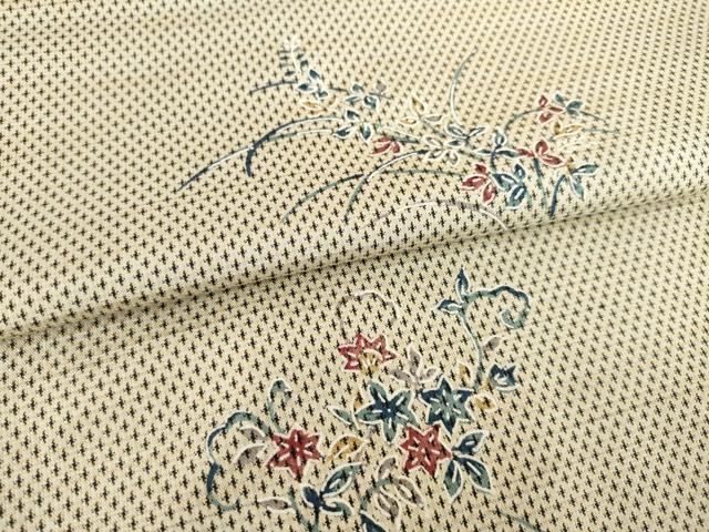 平和屋着物▽本場大島紬 単衣 舞花文 正絹 逸品 AABG8412ck