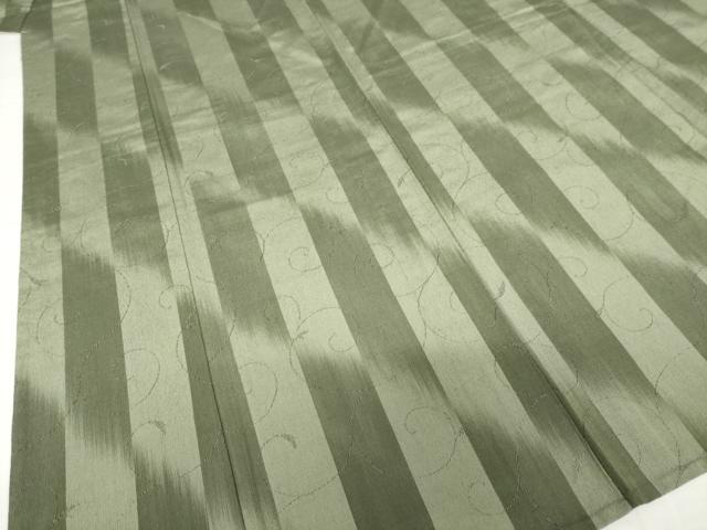 平和屋着物▽上質な紬 単衣 唐草文 正絹 逸品 未使用 AABG8417ck