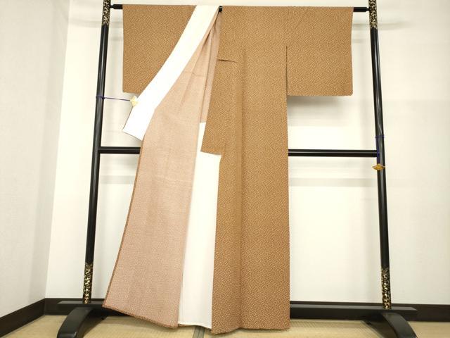 平和屋着物▽江戸小紋 単衣 大小あられ 正絹 逸品 AABG8433ck