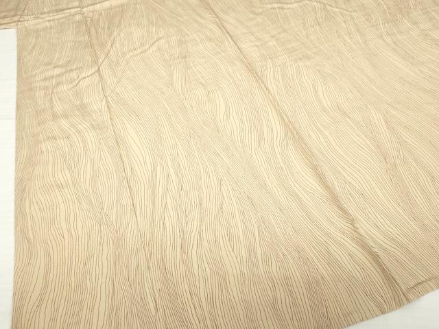 平和屋着物▽上質な小紋 単衣 杢目文 正絹 逸品 AABG8451ck