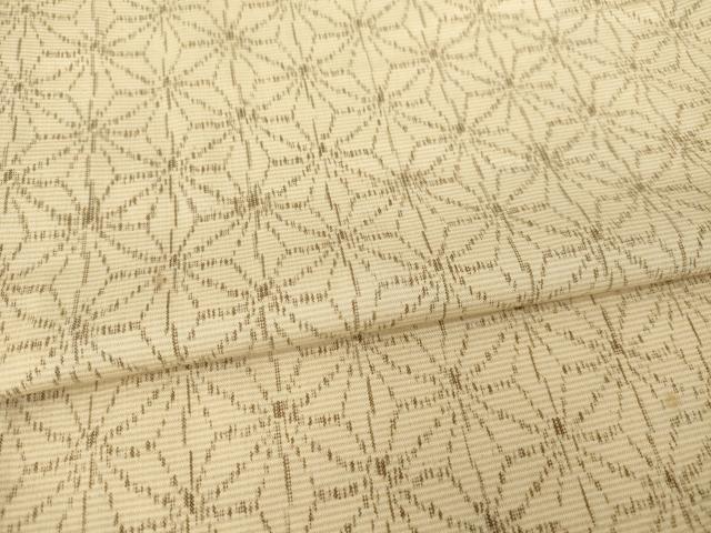 平和屋着物▽上質な紬 単衣 麻の葉文様 正絹 逸品 AABG8453ck