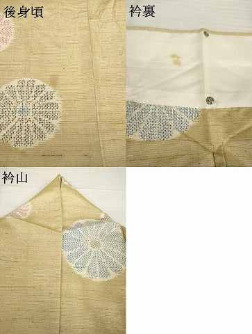 平和屋着物▽上質な紬 単衣 舞花文 正絹 逸品 AABG8460ck