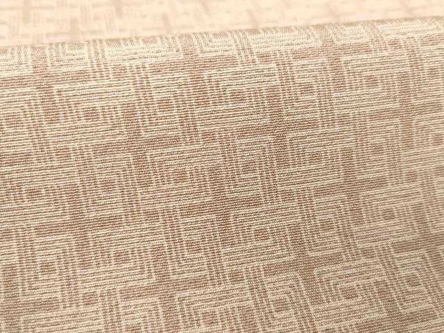 平和屋着物▽上質な小紋 単衣 幾何学文様 正絹 逸品 AABG8466ck