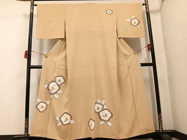平和屋着物●訪問着 椿 金彩 正絹 逸品 AABG8482ph