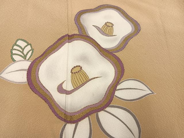 平和屋着物●訪問着 椿 金彩 正絹 逸品 AABG8482ph