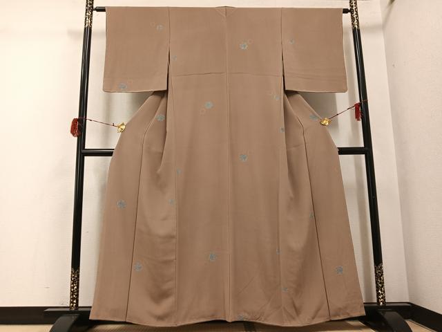 平和屋着物●上質な小紋 雪輪文 正絹 逸品 未使用 AABG8508ph
