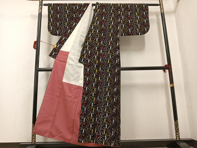 平和屋着物●久留米絣 綿 逸品 AABG8509ph
