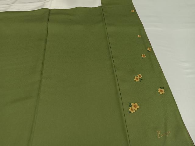平和屋着物●ファッションデザイナー KENZO KIMONO 高田賢三 小振袖 二尺袖 色無地 蘇芳色 正絹 逸品 AABG8512ph