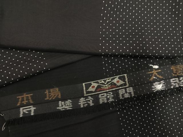 平和屋着物●本場大島紬 泥染め カタス 総絣 間道 関絹謹製 反端付き 正絹 逸品 AABG8520ph