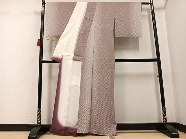 平和屋着物●上質な小紋 幾何学間道 正絹 逸品 未使用 AABG8522ph