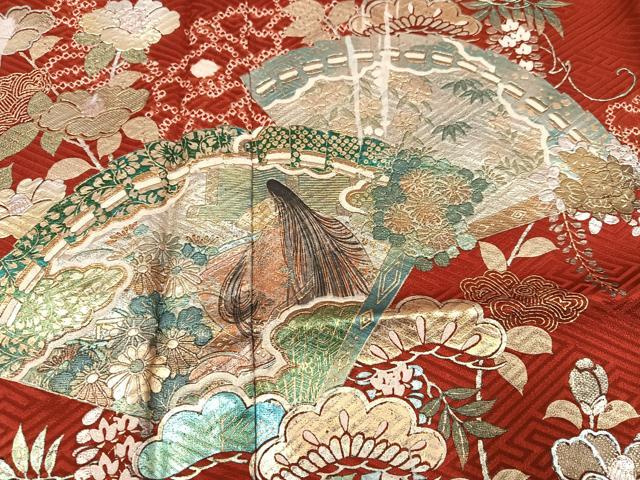 平和屋着物●豪華振袖・長襦袢(無双仕立て)セット 絞り 檜扇人物草花文 金銀彩 やまと誂製 正絹 逸品 AABG8527ph