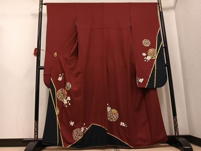 平和屋着物●豪華振袖 駒刺繍 桜毬文 金彩 正絹 逸品 AABG8528ph