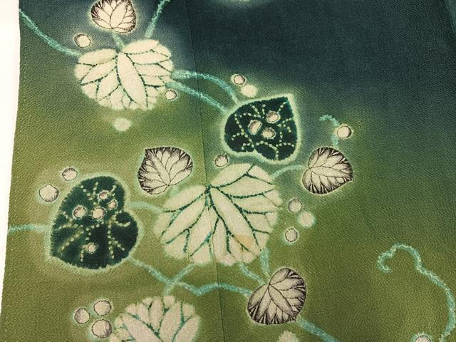 平和屋着物●訪問着 作家物 辻が花 葵 暈し染め 鬼しぼ縮緬 正絹 逸品 AABG8529ph