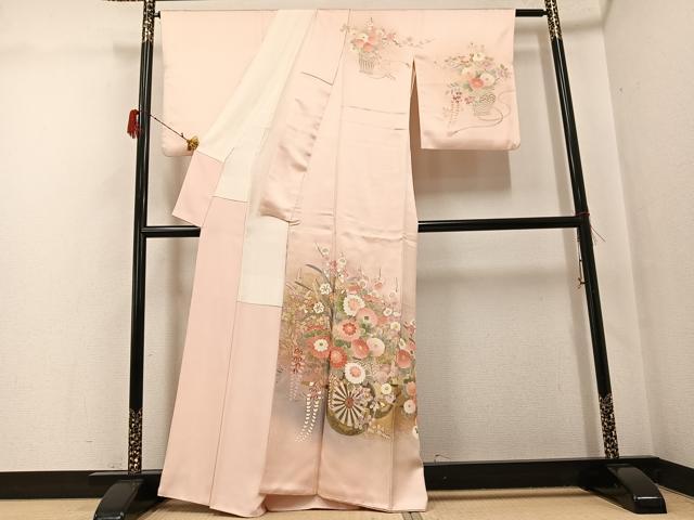平和屋着物●京友禅の第一人者 松井青々 訪問着 花車文 暈し染め 金彩 正絹 逸品 AABG8532ph