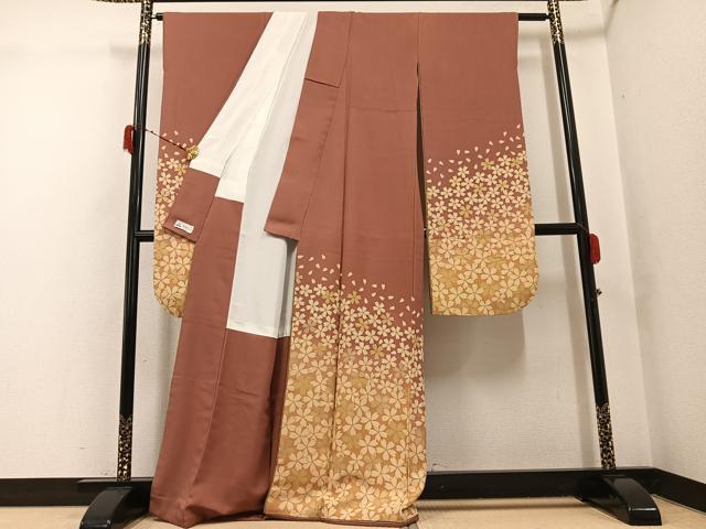 平和屋着物●豪華振袖 舞桜文 金彩 やまと誂製 正絹 逸品 AABG8548ph