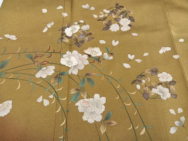 平和屋着物●訪問着 手描き 枝花文 暈し染め 金彩 正絹 逸品 AABG8559ph