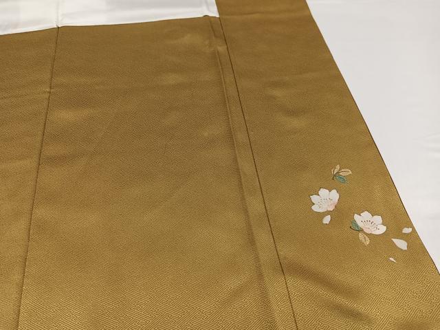 平和屋着物●訪問着 手描き 枝花文 暈し染め 金彩 正絹 逸品 AABG8559ph