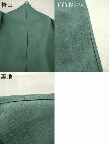 平和屋着物▽上質な色無地 単衣 青鈍色 小田急百貨店扱い 正絹 逸品 AABG8574ck