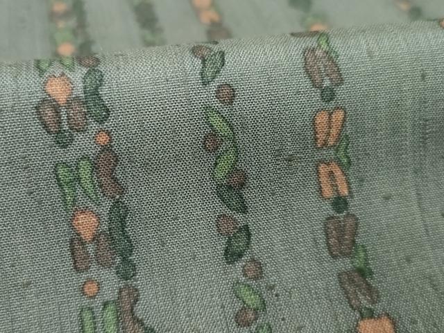 平和屋着物▽上質な小紋 単衣 紬地 縞 正絹 逸品 未使用 AABG8579ck