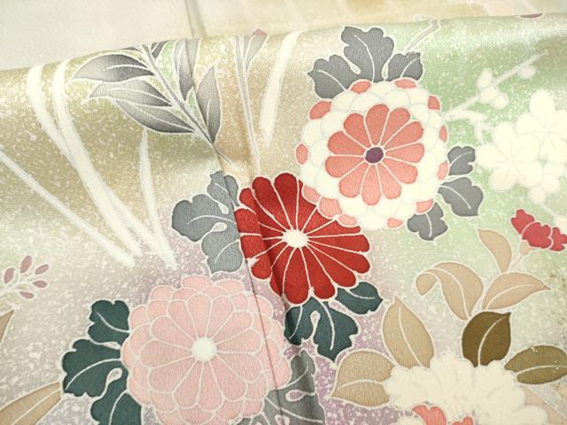 平和屋着物▽訪問着 単衣 友禅 花籬文 暈し染め 金彩 正絹 逸品 AABI8811ck