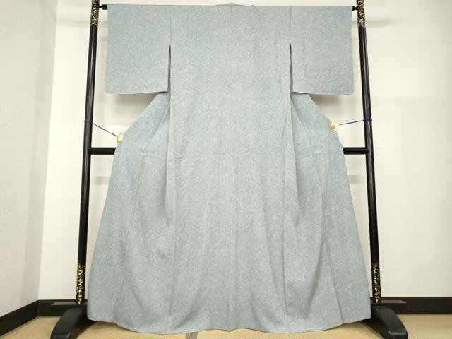 平和屋着物▽上質な小紋 単衣 墨流し文様 正絹 逸品 AABG8595ck