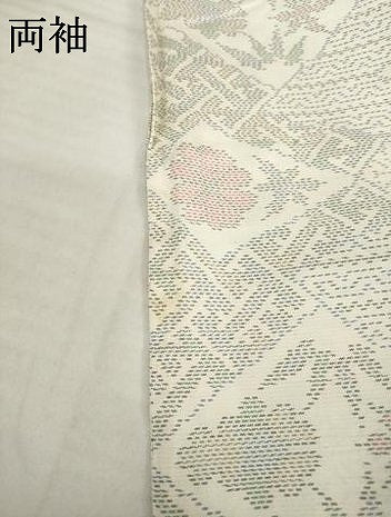 平和屋着物▽本場大島紬 白大島 松皮菱花文 正絹 逸品 AABG8596ck