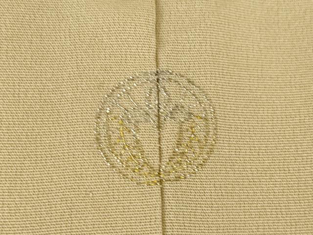 平和屋着物▽訪問着 単衣 駒刺繍 菱取松文 金彩 正絹 逸品 AABG8624ck