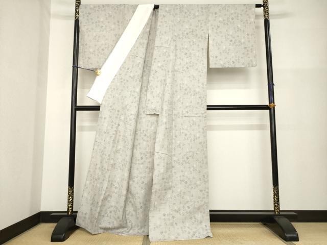 平和屋着物▽本場越後伝承紬 単衣 織式部 反端付き 正絹 逸品 AABG8630ck