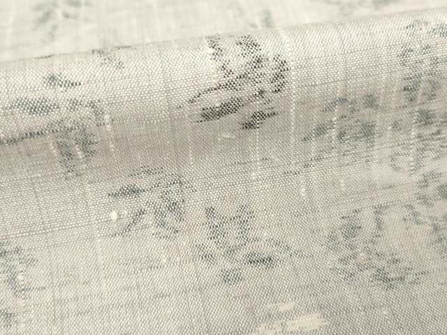 平和屋着物▽本場越後伝承紬 単衣 織式部 反端付き 正絹 逸品 AABG8630ck