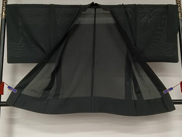 平和屋着物▽男性 羽織 黒紋付 暗黒色 正絹 逸品 AABG8647jh