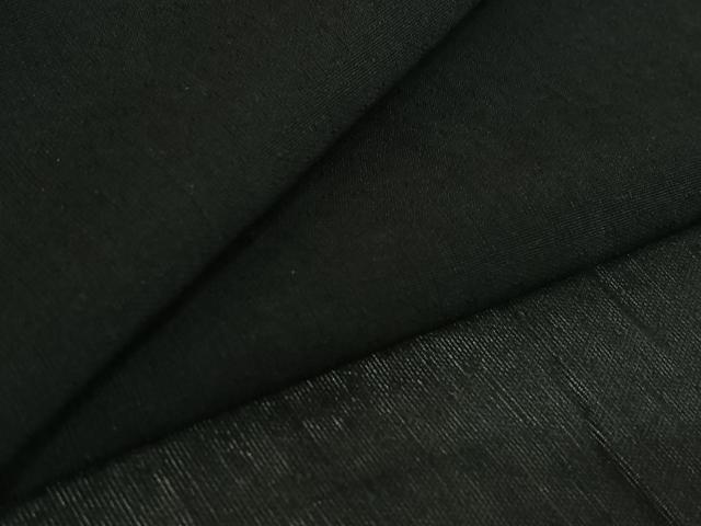 平和屋着物▽男性 羽織 黒紋付 スリーシーズン 春夏秋 暗黒色 正絹 逸品 AABG8649jh