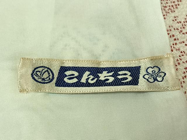 平和屋着物▽お召 単衣 吉祥花文 正絹 逸品 AABG8657jh