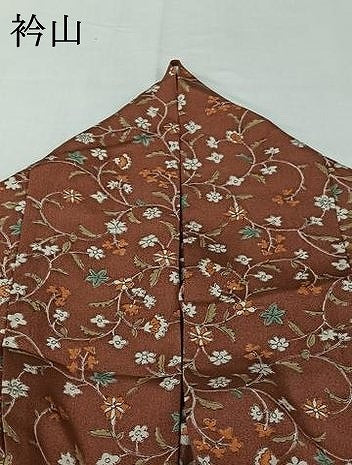 平和屋着物▽上質な小紋 単衣 手描き 更紗花文 正絹 逸品 AABG8659jh