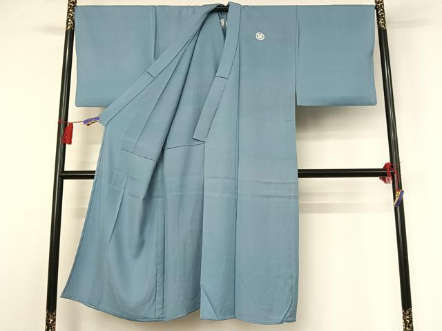 平和屋着物▽男性 色紋付 単衣 霞文 暈し染め 正絹 逸品 AABG8669jh