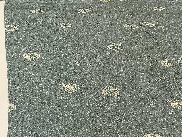 平和屋着物▽上質な小紋 単衣 流水花文 正絹 逸品 AABG8674jh