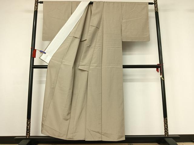 平和屋着物▽お召 単衣 縞 正絹 逸品 AABG8677jh