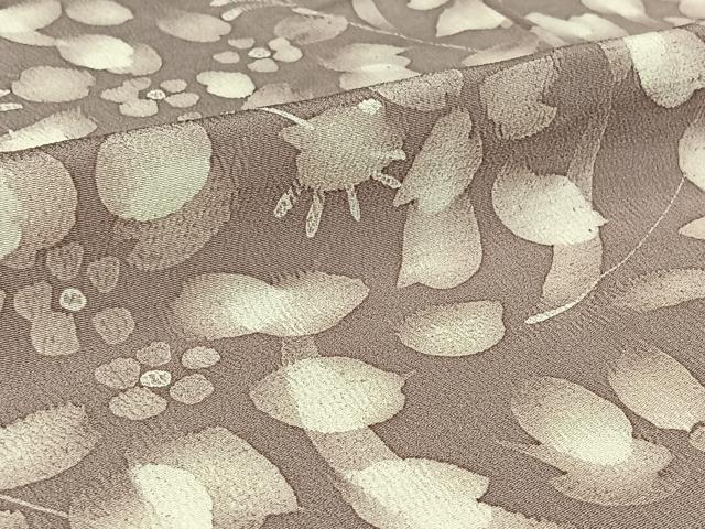 平和屋着物▽上質な小紋 単衣 ろうけつ染め 草花文 正絹 逸品 AABG8688jh