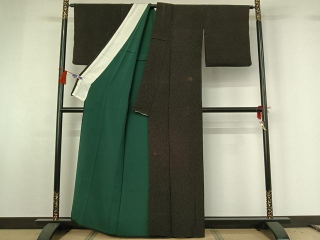 平和屋着物▽上質な小紋 単衣 鮫小紋柄 正絹 逸品 AABG8694jh