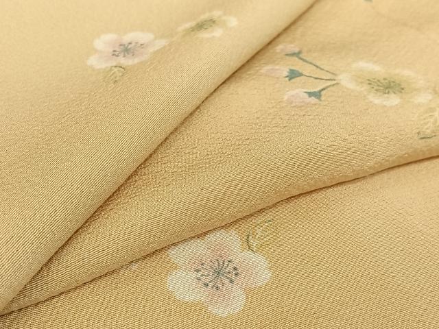 平和屋着物▽上質な小紋 単衣 舞花文 正絹 逸品 AABG8695jh