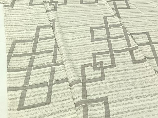平和屋着物▽上質な小紋 単衣 幾何学文様 正絹 逸品 AABG8710jh